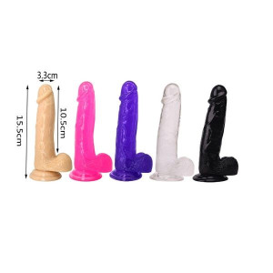 Dildo elastyczne przeźroczyste jak szkło S Różowy