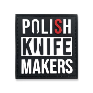 Naszywka Polish Knifemakers White on Black