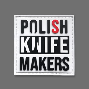 Naszywka Polish Knifemakers  Black on White