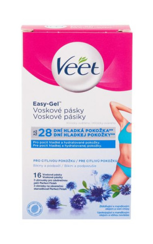 Veet Easy-Gel Wax Strips Bikini and Armpit Sensitive Skin Akcesoria do depi
