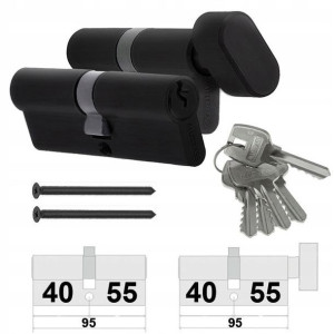 Komlet Wkładek 40/55+g55/40 Syst. 1 Klucza Czarne