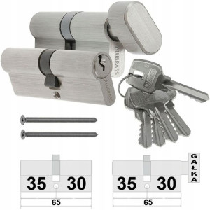 Komplet Wkładek 30/35+g30/35 Sys.5kl Nikiel Satyna