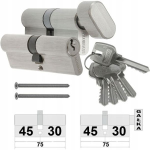 Komplet Wkładek 30/45+g30/45 Sys.5kl Nikiel Satyna