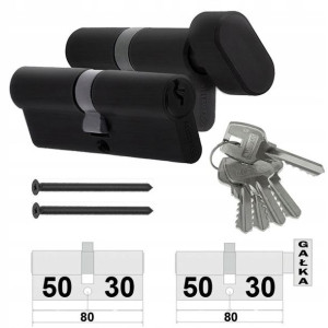 Komplet Wkładek 30/50+g30/50 Syst. 1 Klucza Czarne