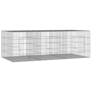 Klatka dla królika, 3 panele, 163x79x54cm, galwanizowane żelazo