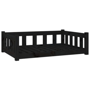 Legowisko dla psa, czarne, 95,5x65,5x28 cm, lite drewno sosnowe