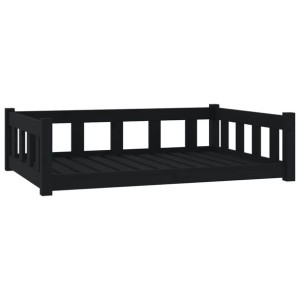 Legowisko dla psa, czarne, 105,5x75,5x28cm, lite drewno sosnowe