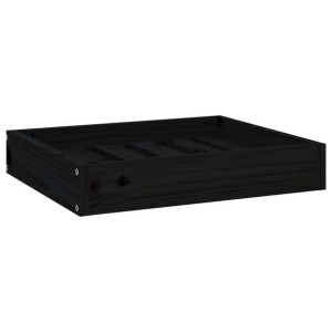 Legowisko dla psa, czarne, 51,5x44x9 cm, lite drewno sosnowe