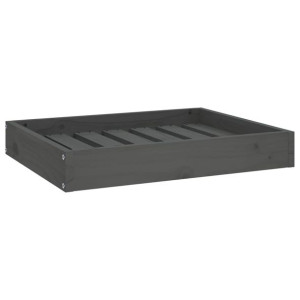 Legowisko dla psa, szare, 61,5x49x9 cm, lite drewno sosnowe