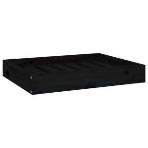 Legowisko dla psa, czarne, 61,5x49x9 cm, lite drewno sosnowe