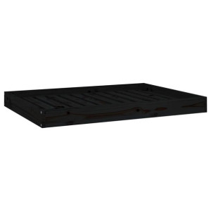 Legowisko dla psa, czarne, 101,5x74x9 cm, lite drewno sosnowe