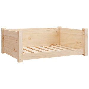 Legowisko dla psa, 75,5x55,5x28 cm, lite drewno sosnowe