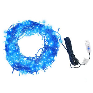 Lampki LED, 150 diod, niebieskie, 15 m, PVC