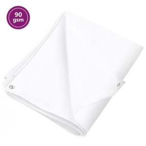 Plandeka, 90 g/m², 4x5 m, biała, HDPE