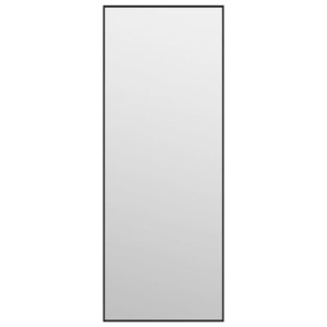 Lustro na drzwi, czarne, 30x80 cm, szkło i aluminium