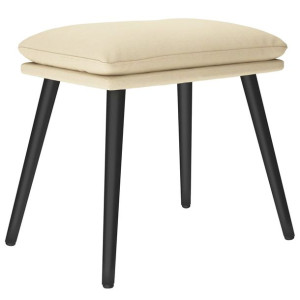 Podnóżek,kremowy, 45x29,5x39 cm, obity tkaniną