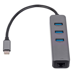 Akyga Hub USB AK-AD-66 type C do 3x USB 3.0 z kartą sieciową 10/100/1000 15