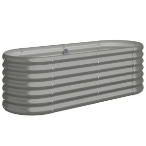 Donica ogrodowa, malowana proszkowo stal, 114x40x36 cm, szara