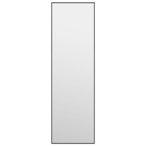 Lustro na drzwi, czarne, 30x100 cm, szkło i aluminium