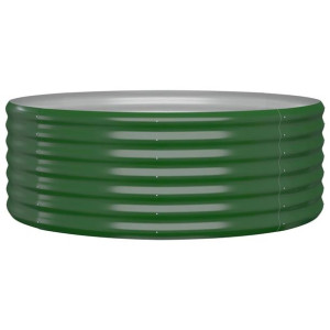 Donica ogrodowa, malowana proszkowo stal, 100x100x36 cm zielona