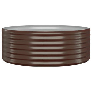 Donica ogrodowa, malowana proszkowo stal, 100x100x36 cm, brąz