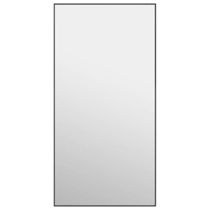Lustro na drzwi, czarne, 50x100 cm, szkło i aluminium