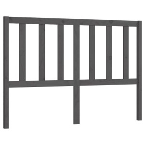 Wezgłowie łóżka, szare, 126x4x100 cm, lite drewno sosnowe