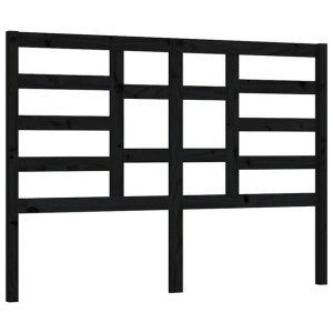 Wezgłowie łóżka, czarne, 156x4x104 cm, lite drewno sosnowe