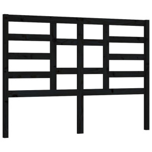Wezgłowie łóżka, czarne, 166x4x104 cm, lite drewno sosnowe