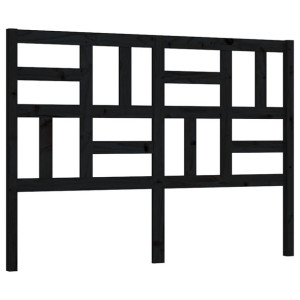 Wezgłowie łóżka, czarne, 156x4x104 cm, lite drewno sosnowe