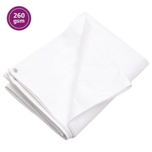 Plandeka, 260 g/m², 4x8 m, biała, HDPE