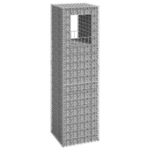 Słupek Gabionowy, Gabion Kosz Z Pokrywą Stal Galwanizowana 50x50x180 Cm