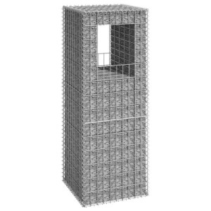Słupek Gabionowy, Gabion Kosz Z Pokrywą Stal Galwanizowana 50x50x140 Cm