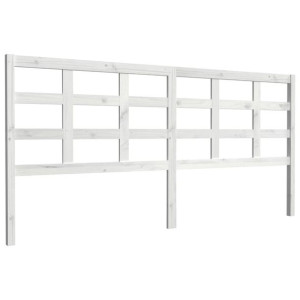 Wezgłowie łóżka, białe, 205,5x4x100 cm, lite drewno sosnowe