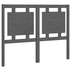 Wezgłowie łóżka, szare, 125,5x4x100 cm, lite drewno sosnowe