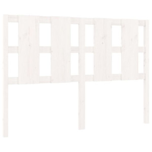 Wezgłowie łóżka, białe, 125,5x4x100 cm, lite drewno sosnowe