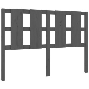 Wezgłowie łóżka, szare, 125,5x4x100 cm, lite drewno sosnowe