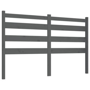 Wezgłowie łóżka, szare, 206x4x100 cm, lite drewno sosnowe