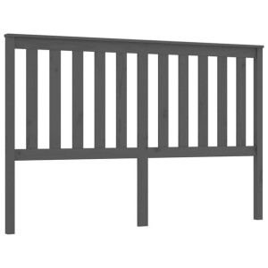 Wezgłowie łóżka, szare, 156x6x101 cm, lite drewno sosnowe