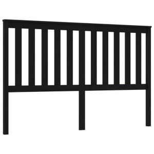 Wezgłowie łóżka, czarne, 156x6x101 cm, lite drewno sosnowe