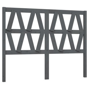 Wezgłowie łóżka, szare, 146x4x100 cm, lite drewno sosnowe