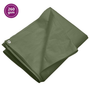 Plandeka, 260 g/m², 6x6 m, zielona, HDPE
