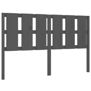 Wezgłowie łóżka, szare, 155,5x4x100 cm, lite drewno sosnowe