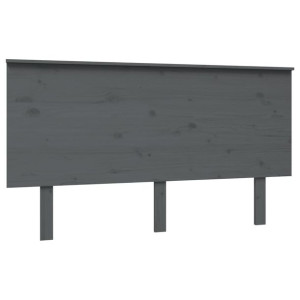 Wezgłowie łóżka, szare, 144x6x82,5 cm, lite drewno sosnowe