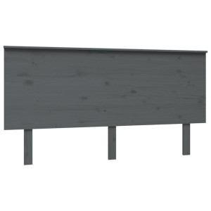 Wezgłowie łóżka, szare, 154x6x82,5 cm, lite drewno sosnowe