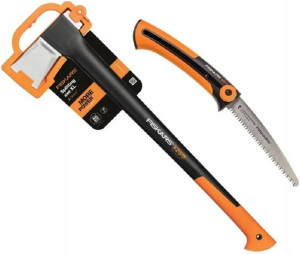 Siekiera axe XL Fiskars X25 + piła XTRACT SW73