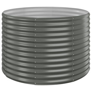 Donica ogrodowa, malowana proszkowo stal, 100x100x68 cm, szara
