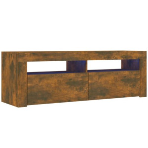 Szafka pod TV z oświetleniem LED, przydymiony dąb, 120x35x40 cm
