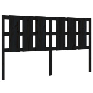 Wezgłowie łóżka, czarne, 165,5x4x100 cm, lite drewno sosnowe