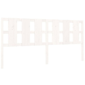 Wezgłowie łóżka, białe, 205,5x4x100 cm, lite drewno sosnowe